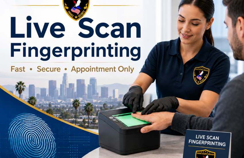 Livescan Fingerprinting. Downtown Los Angeles. Veritas Security Services